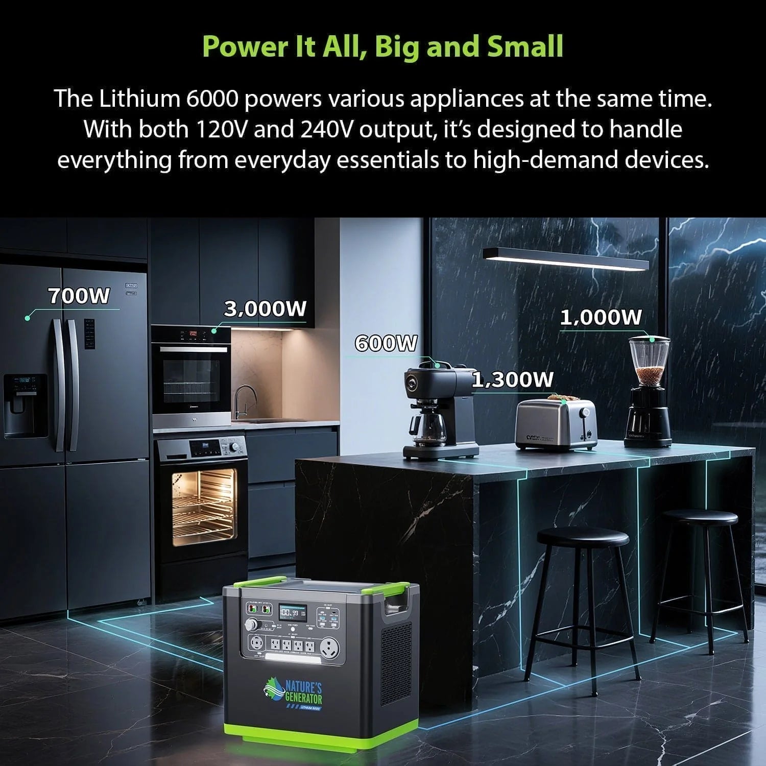 Nature’s Generator Lithium 6000 With Solar Panels