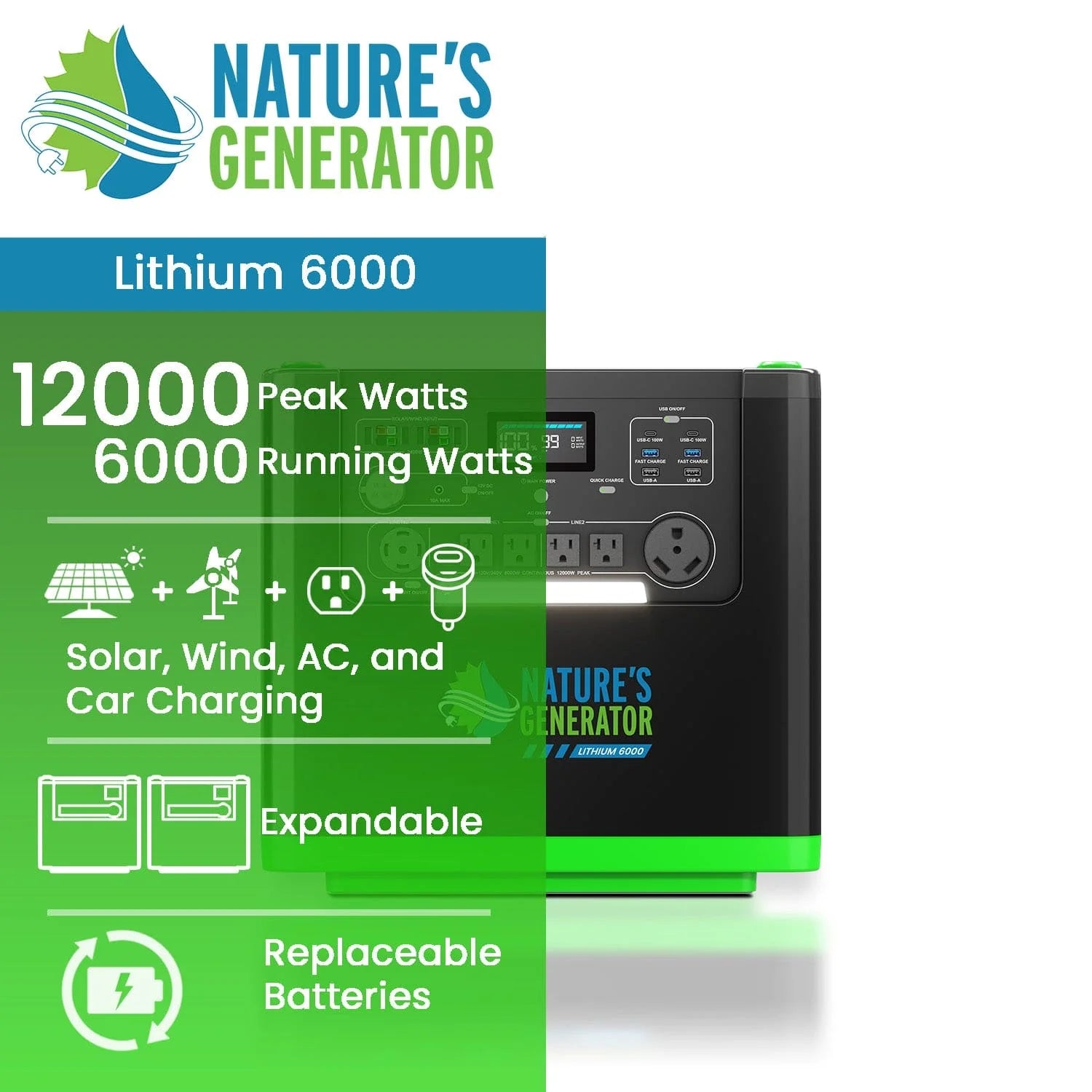 Nature’s Generator Lithium 6000 Power Station