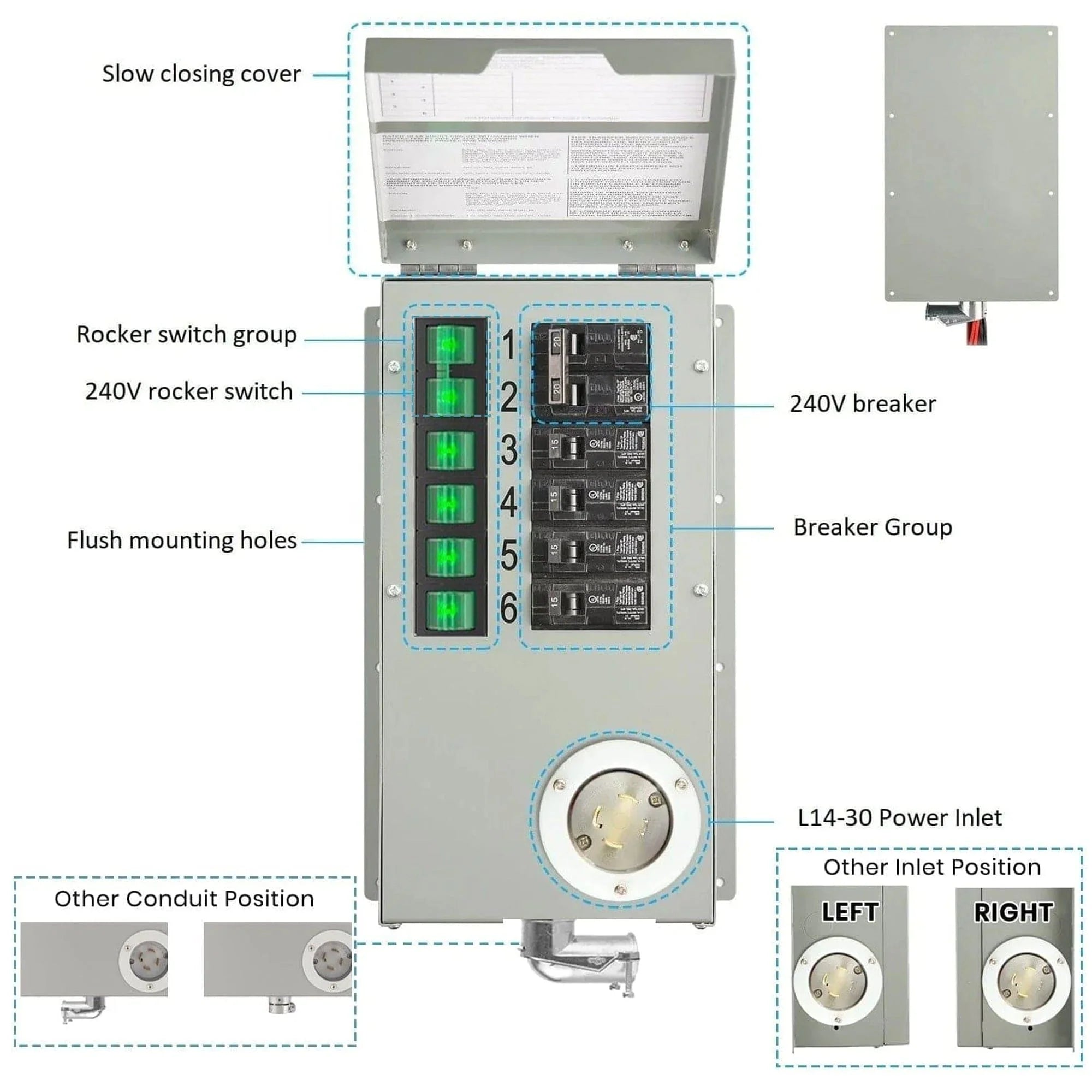 Nature's Generator 120V/240V 30A 6-Circuit Manual Transfer Switch